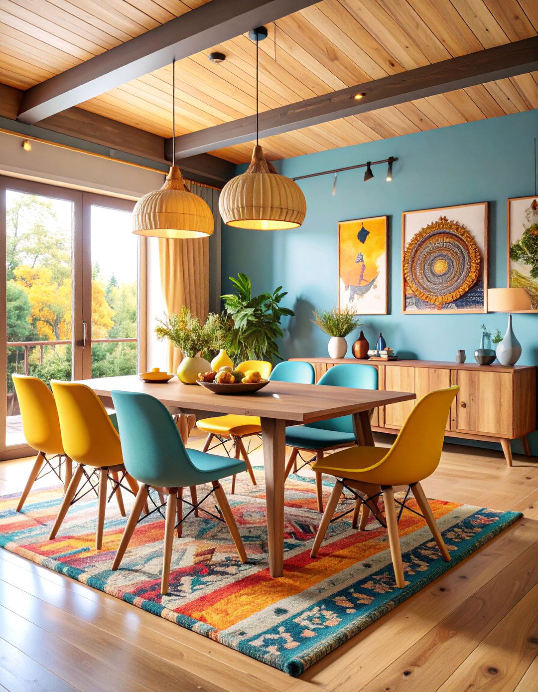 Eclectic Cabin with Mixed Design Elements and Artistic Flair - 25 One Room Cabin Interior Design Ideas
