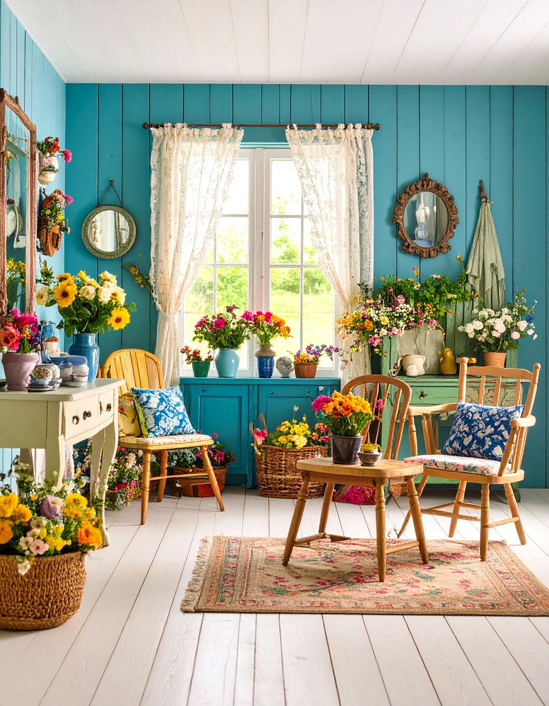 Eclectic Cottage Style with Floral Elements - 25 Eclectic Interior Design Ideas