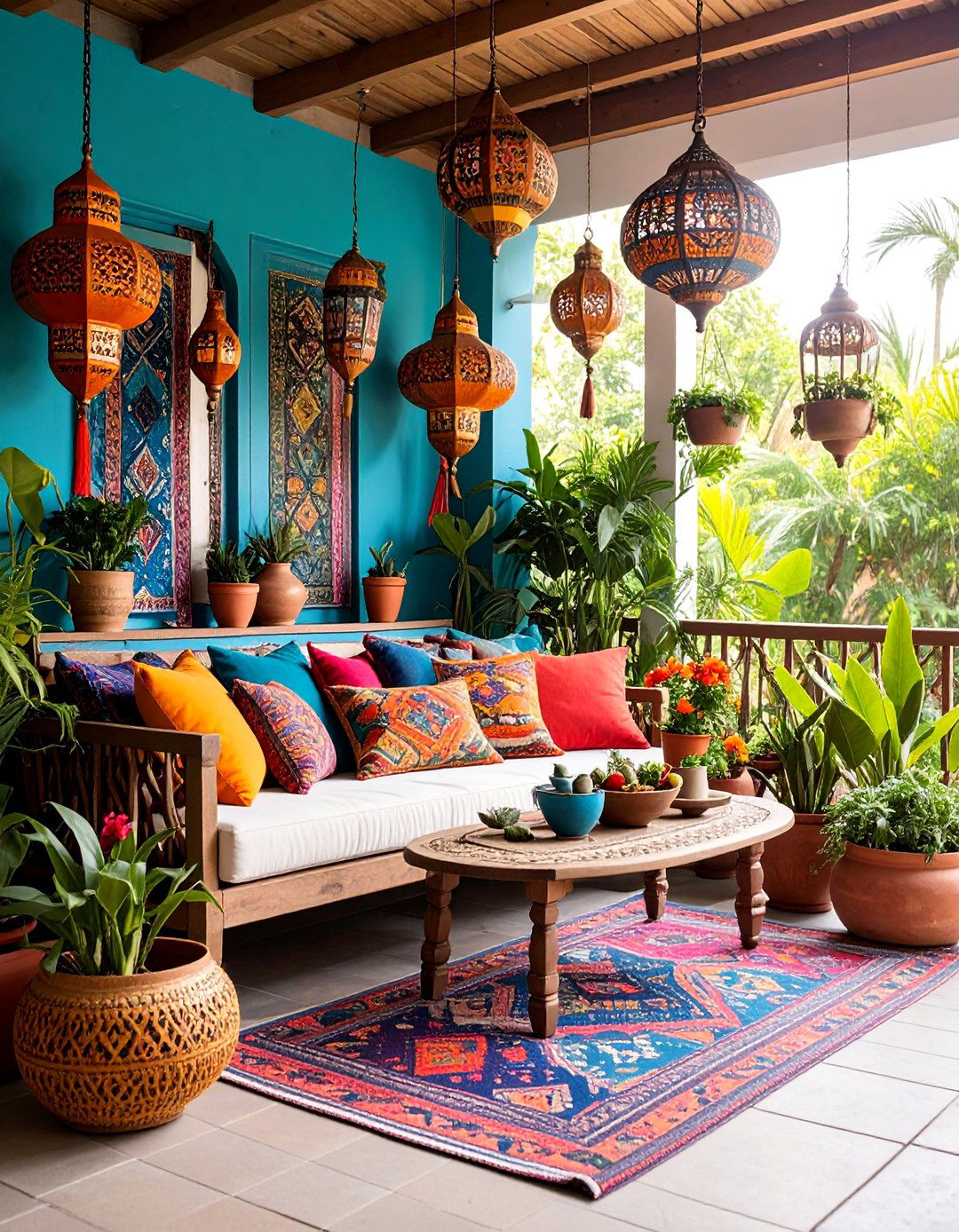 Eclectic Global Bazaar - 25 Small Front Porch Ideas