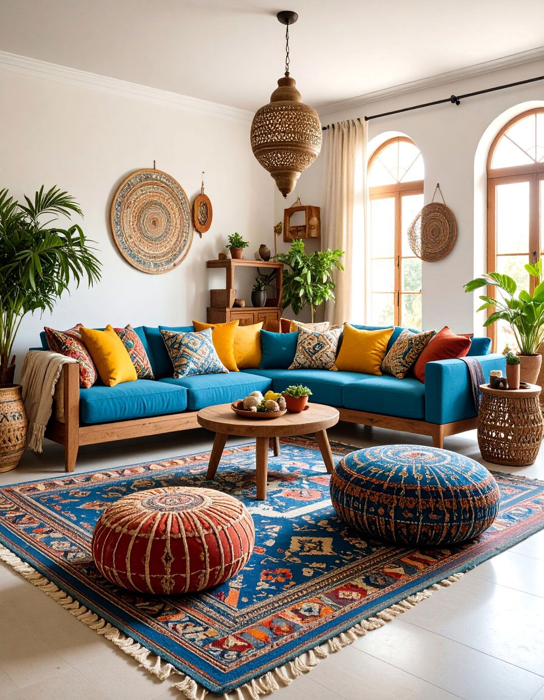 Eclectic Living Room with Global Influences - 25 Aesthetic Living Room Ideas