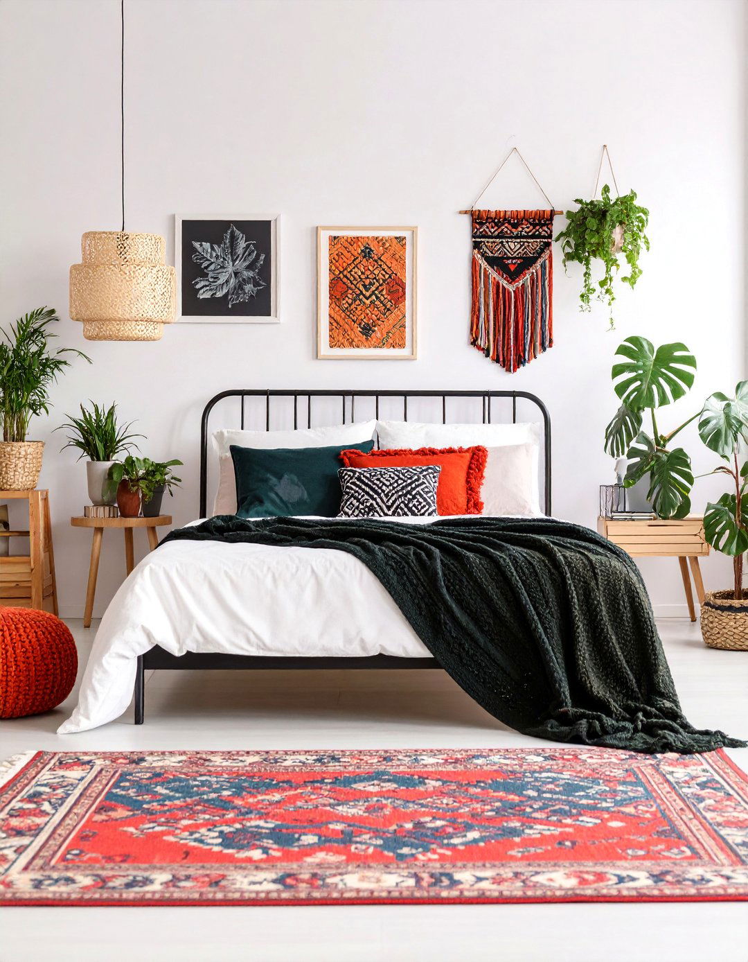 Eclectic Maximalist Bedroom Celebration - 25 red black and white bedroom ideas