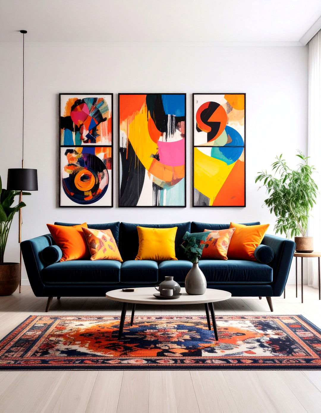 Eclectic Maximalist Black Velvet Sofa Gallery - 25 Living Room Ideas With Black Couches