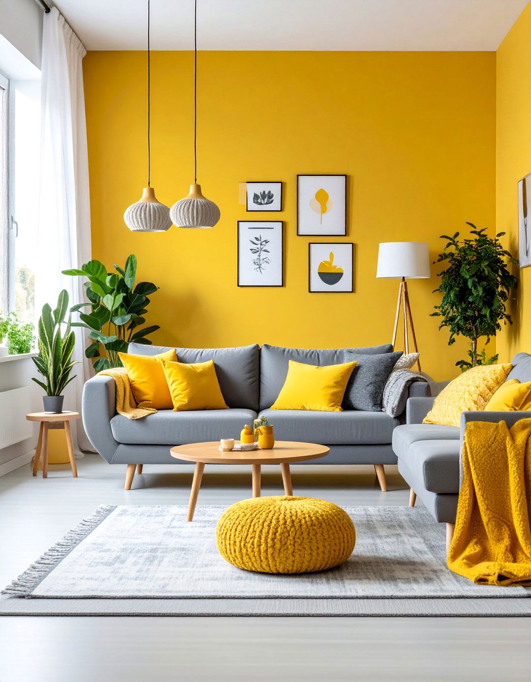 Eclectic Maximalist Grey and Yellow Living Room - 25 Grey and Yellow Living Room Ideas