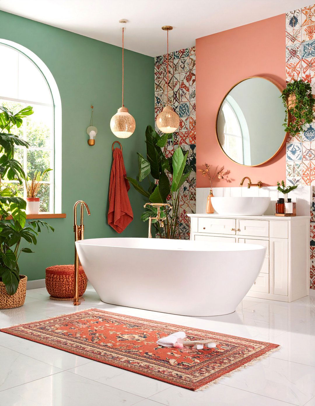 Eclectic Maximalist with Mixed Patterns - 25 Powder Room Ideas