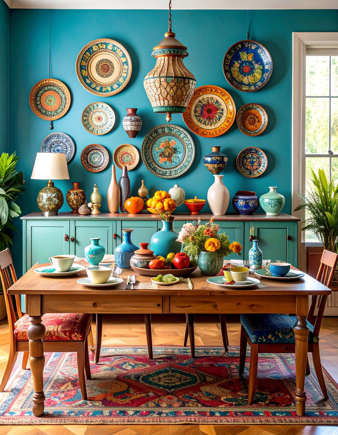 Eclectic Sideboard with Global Travel Collections - 25 Sideboard Decor Ideas