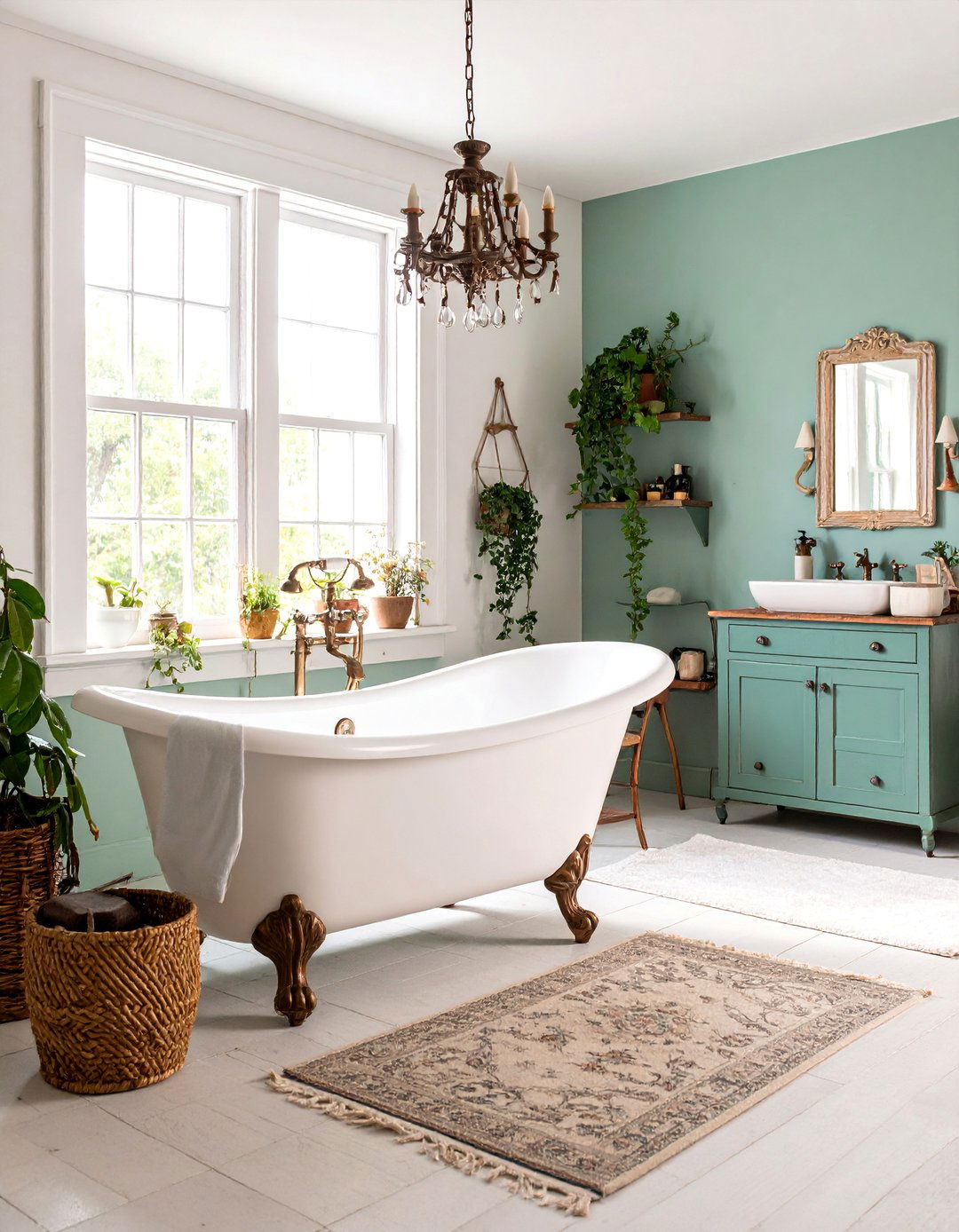 Eclectic Vintage Mix Bathroom - 25 Cozy Bathroom Ideas
