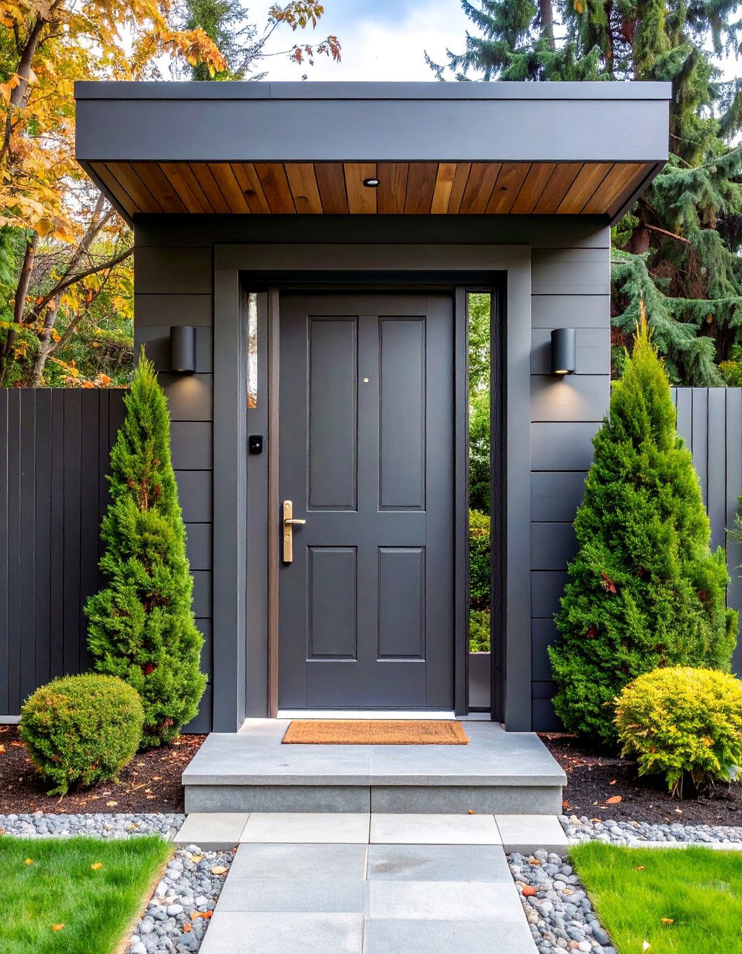 Eco Friendly Dark Gray Door with Sustainable Materials - 25 Dark Gray Front Door Ideas