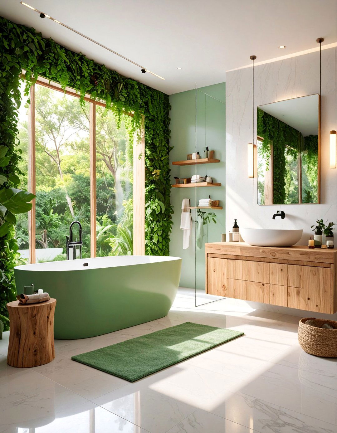 Eco Friendly Green Fixtures Bathroom - 25 Small Green Bathroom Ideas