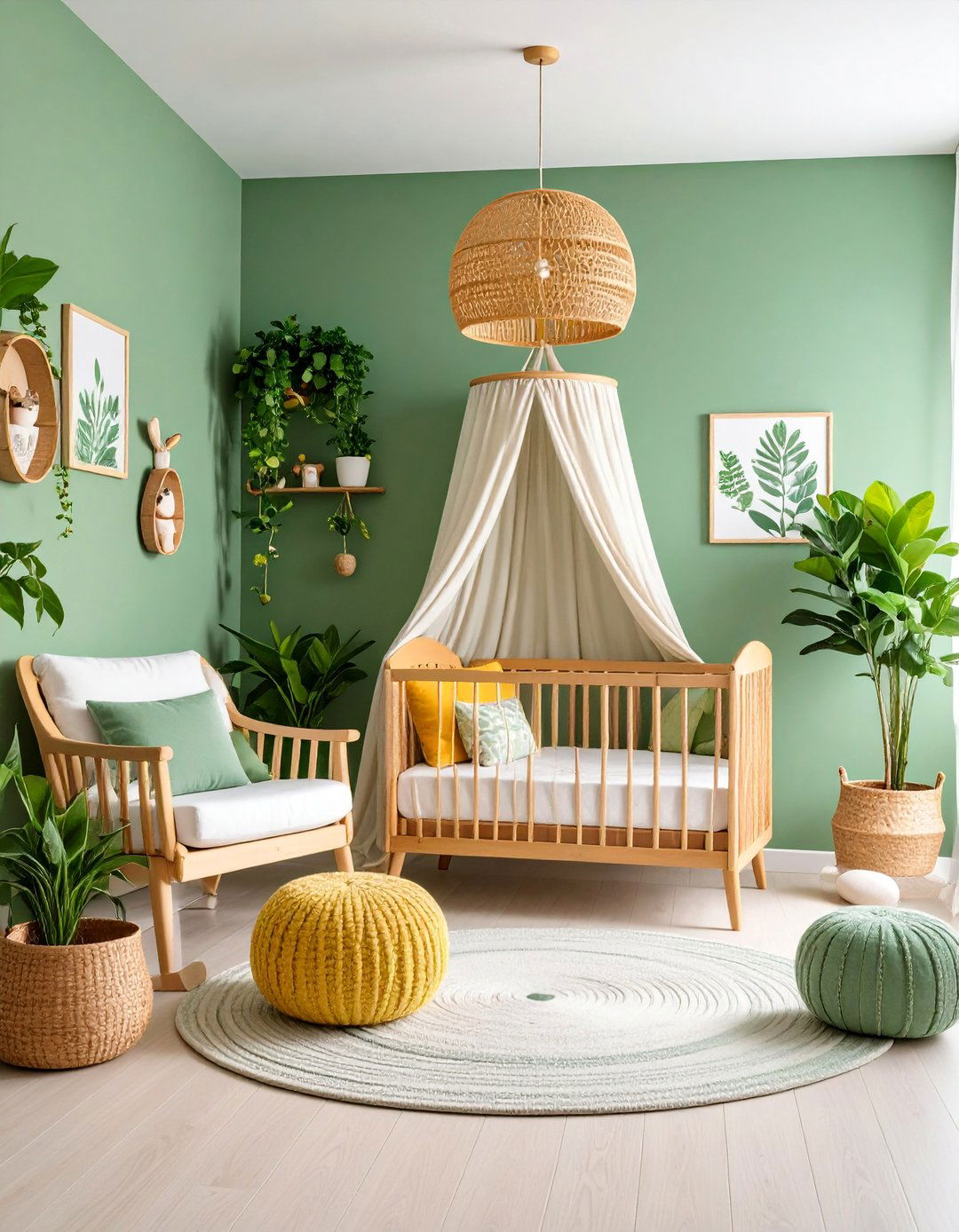 Eco Friendly Green Nursery with Sustainable Materials - 25 Small Nursery Ideas