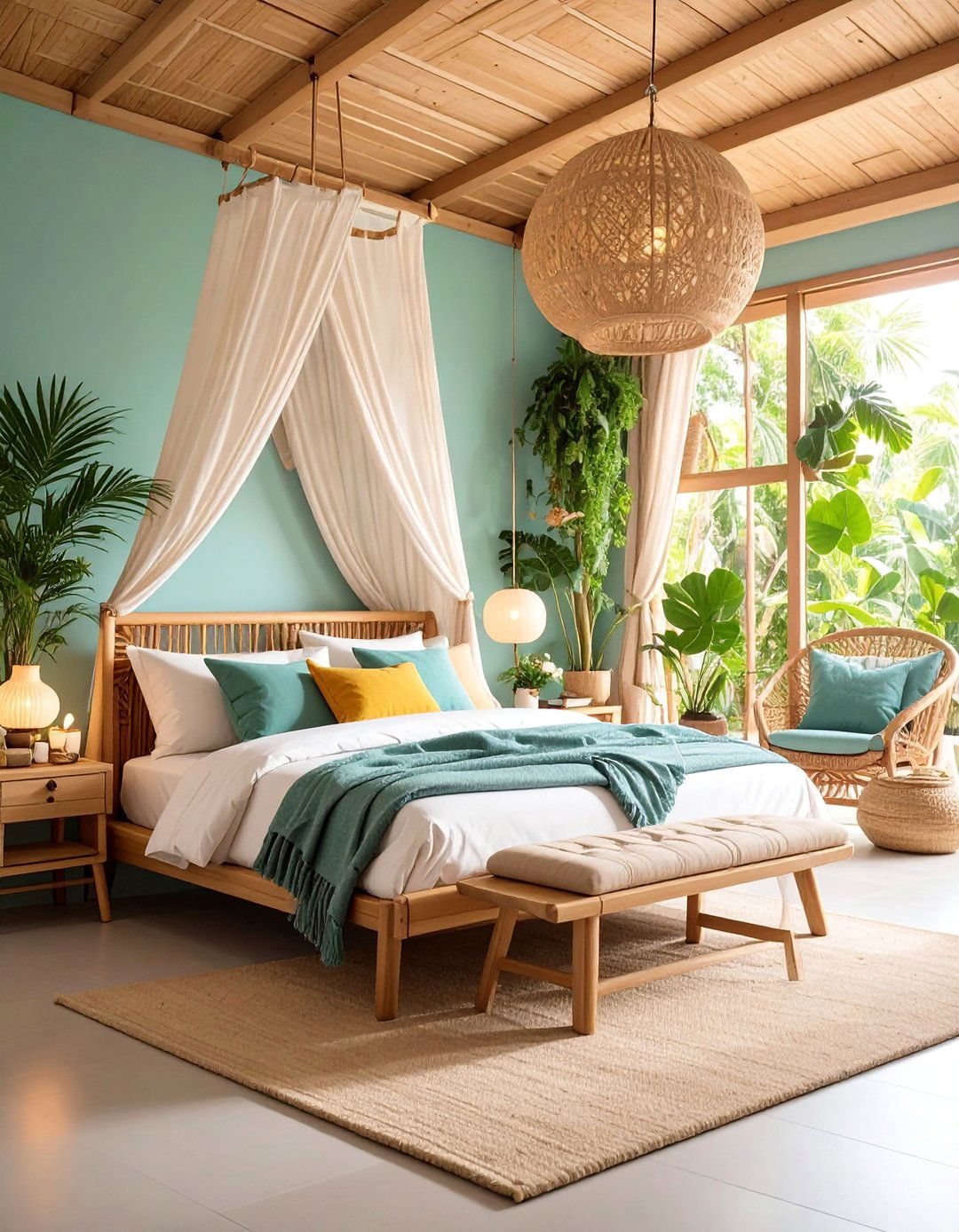 Eco Friendly Guest Bedroom with Sustainable Furnishings - 25 Organic Modern Interior Design Ideas