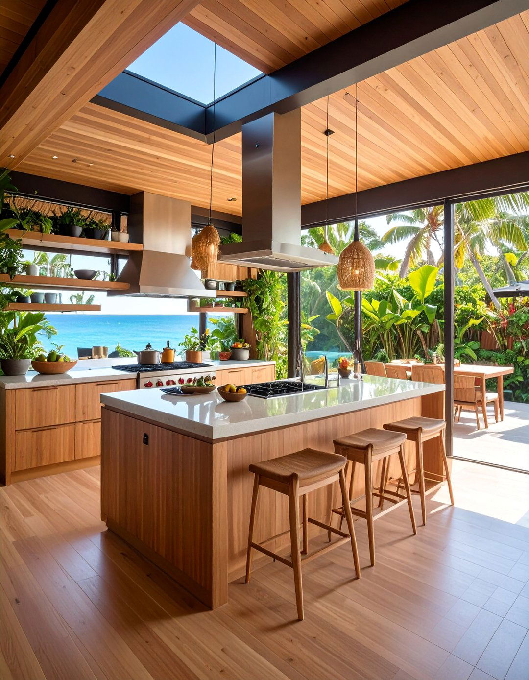 Eco Friendly Lanai Kitchen with Sustainable Materials - 25 Lanai Kitchen Ideas