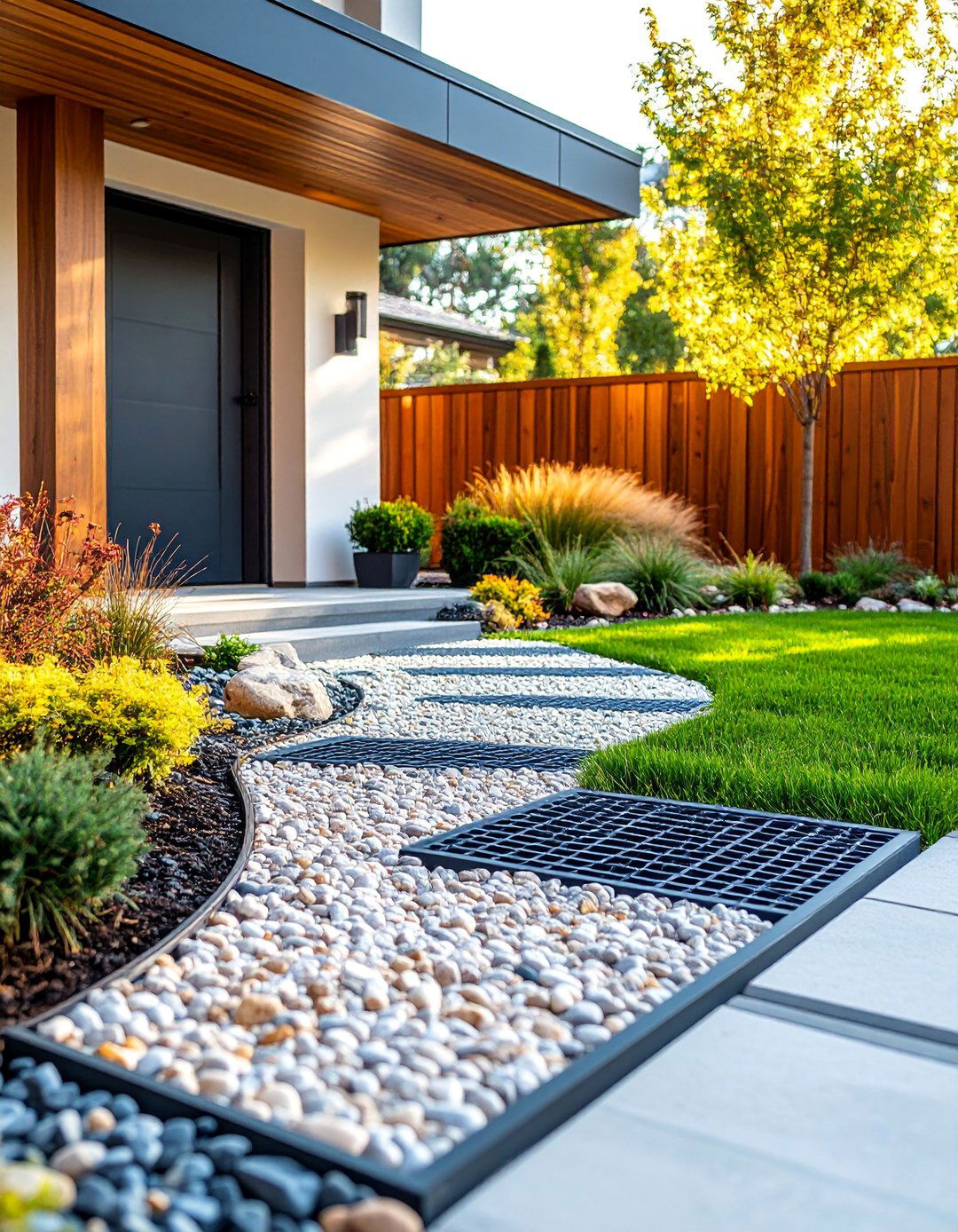 Eco Friendly Permeable Gravel System with Stabilization Grid - 25 Gravel Driveway Ideas