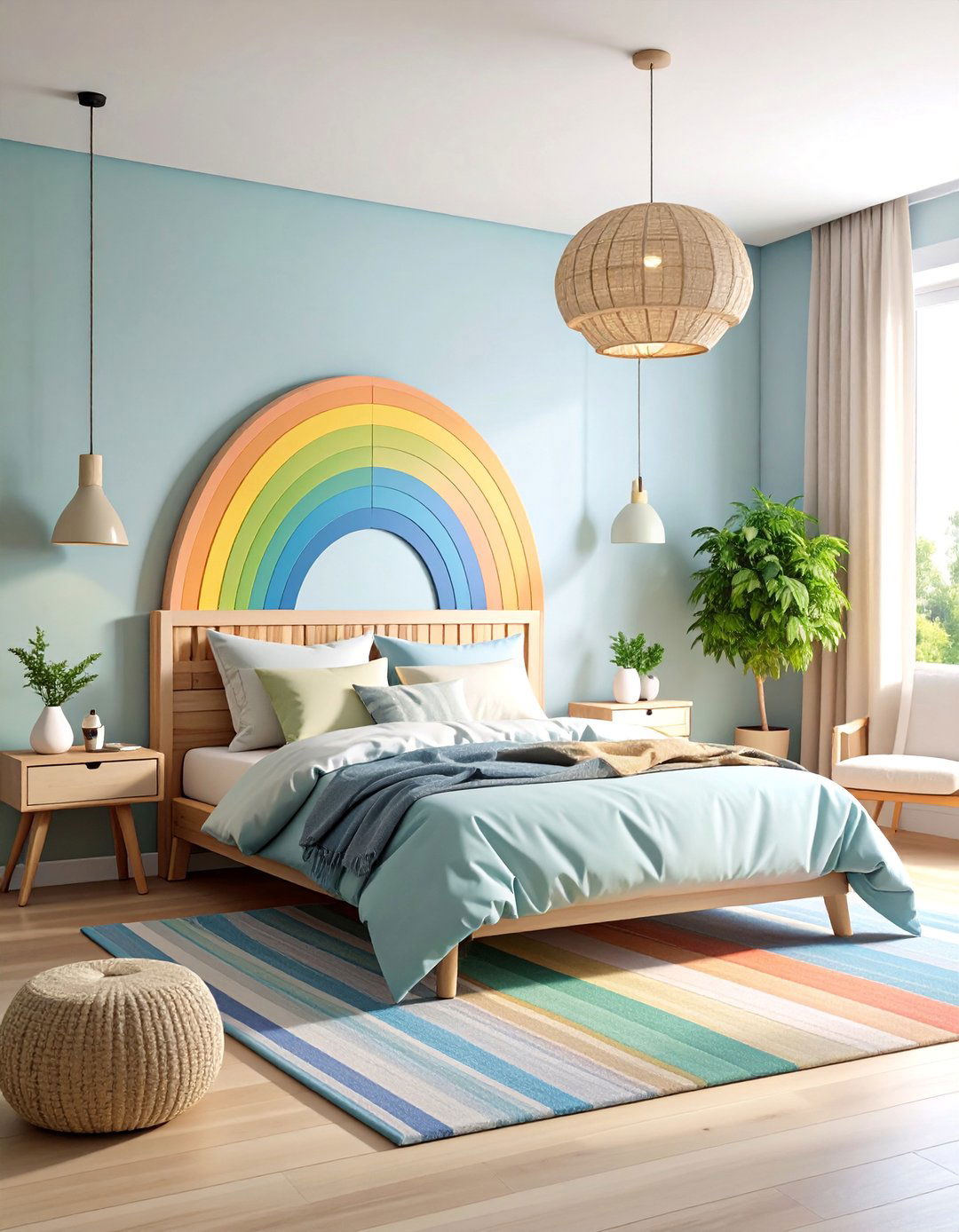Eco Friendly Rainbow Bedroom with Natural Dyes - 25 Rainbow Bedroom Ideas