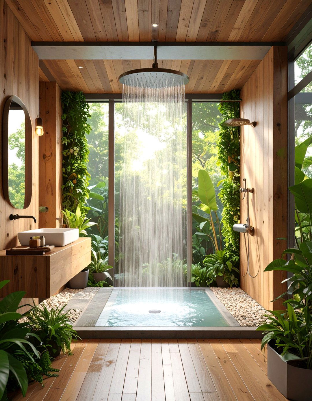 Eco Friendly Reclaimed Materials Double Shower - 25 Double Shower Ideas