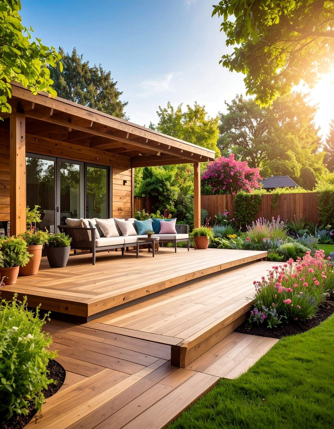 Eco Friendly Recycled Material Platform Design - 25 Ground Level Deck Ideas
