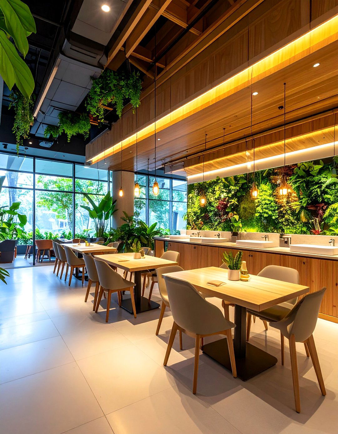 Eco Friendly Restaurant Bathroom with Sustainable Materials - 25 Restaurant Bathroom Ideas