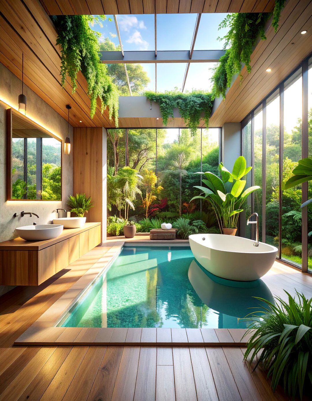 Eco Friendly Sustainable Pool Bathroom - 25 Pool Bathroom Ideas