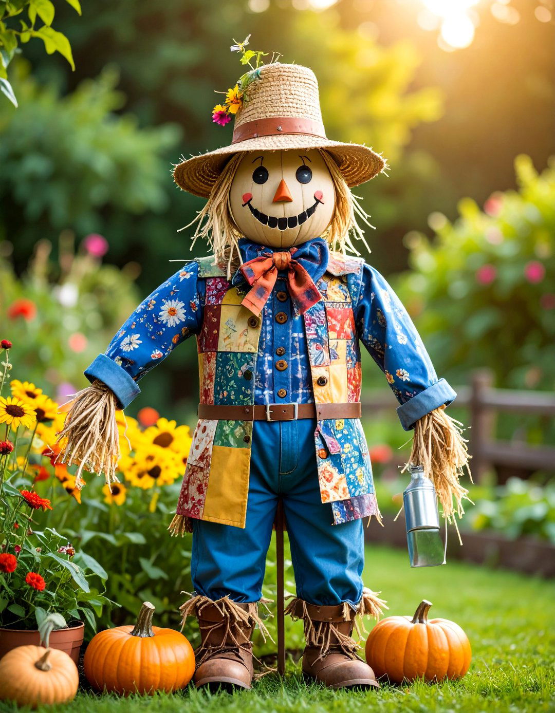 Eco Friendly Upcycled Material Guardian - 25 Garden Scarecrow Ideas