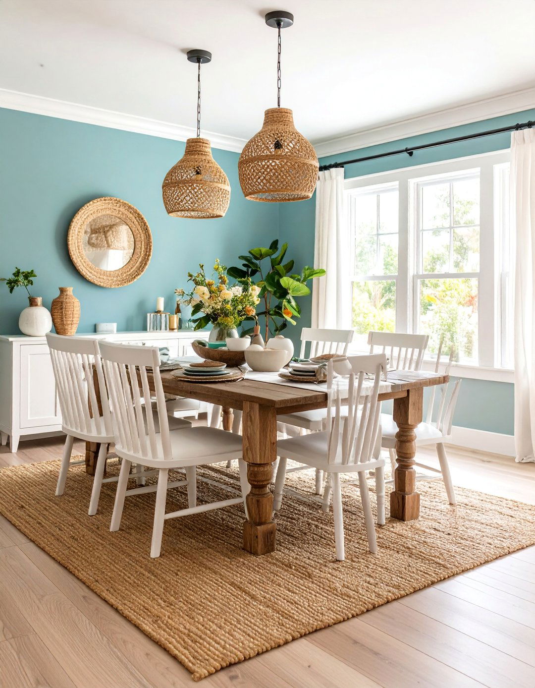 Edgecomb Gray Coastal Dining Room with Natural Textures - 25 Light Gray Paint Colors for Your House