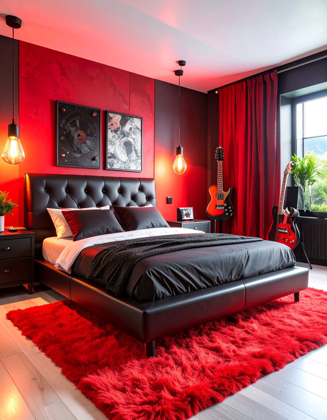 Edgy Red and Black Rock Star Bedroom - 25 Red and Black Bedroom Ideas