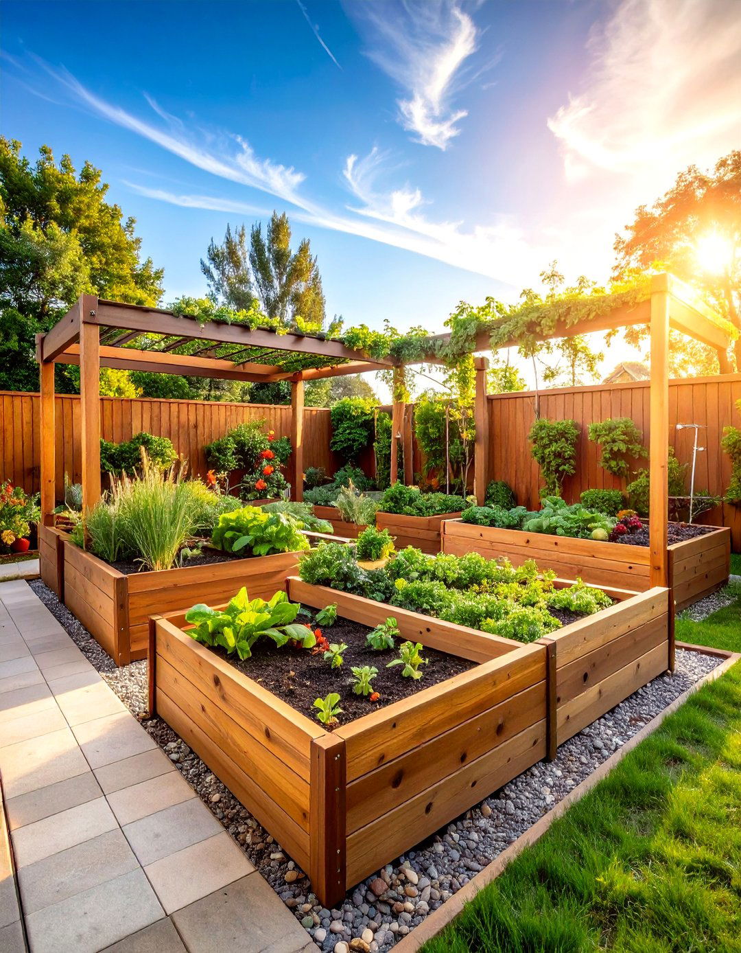 Edible Garden Corner with Raised Beds - 25 Corner Garden Ideas