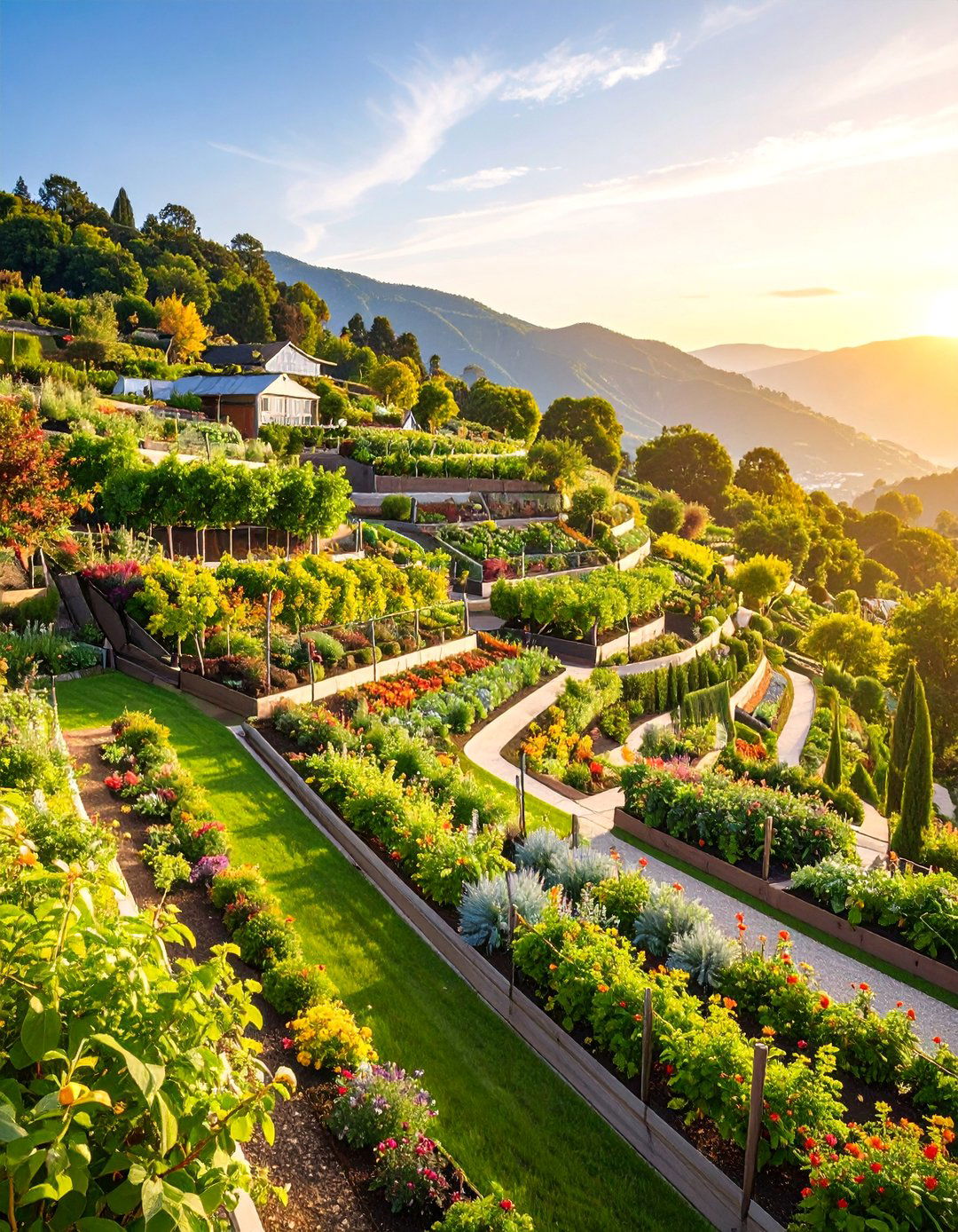 Edible Landscape Terraced Design - 25 Hillside Terraced Garden Ideas