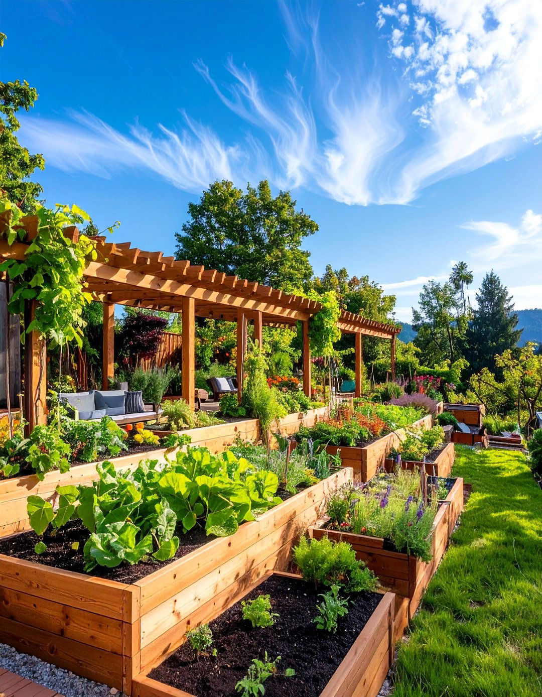 Edible Landscape Terraced Garden with Fruit Trees - 25 Terraced Garden Ideas