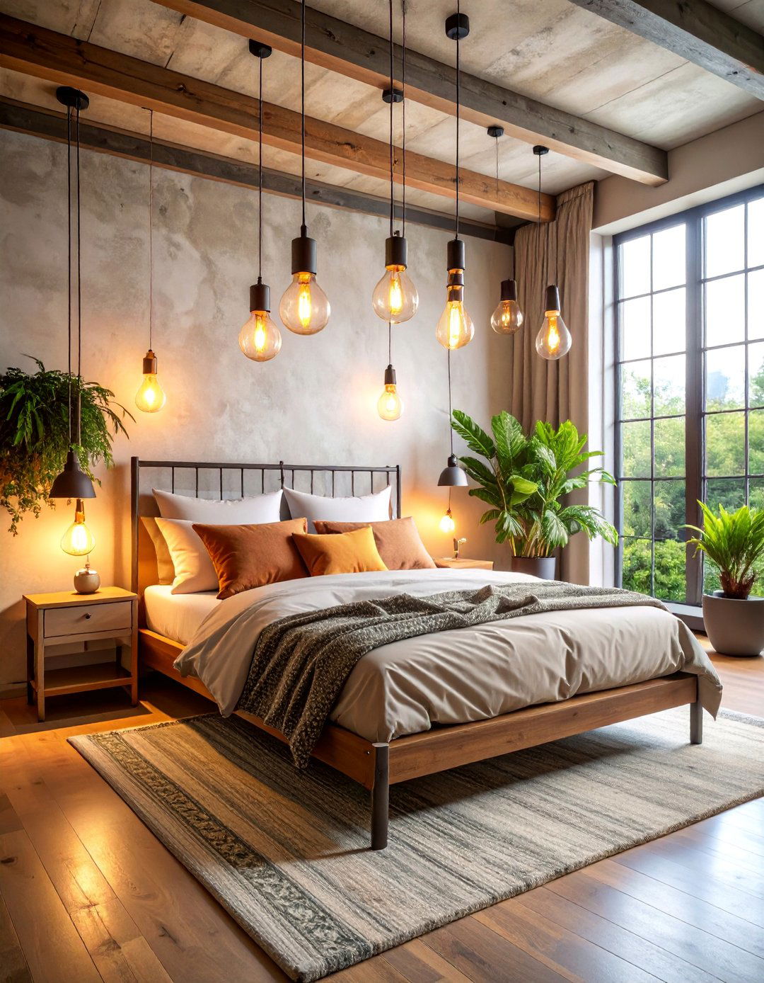 Edison Bulb Lighting Industrial Bedroom - 25 Industrial Bedroom Ideas
