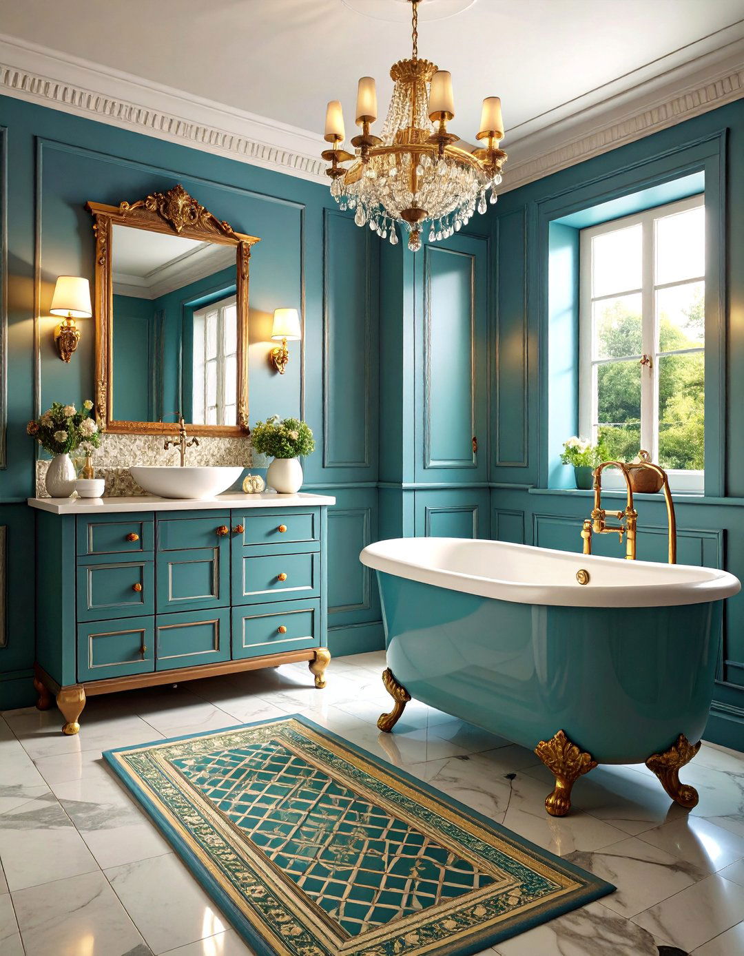 Edwardian Bathroom with High Level Toilet and Brass Fixtures - 25 Traditional Bathroom Ideas