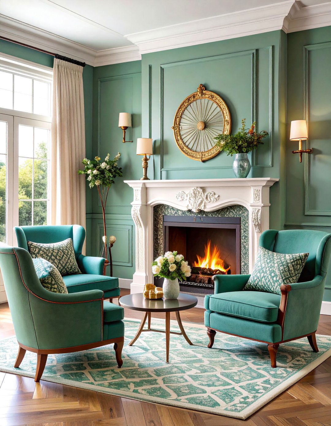 Edwardian Tiled Fireplace with Art Nouveau Influenced Elements - 25 Traditional Fireplaces
