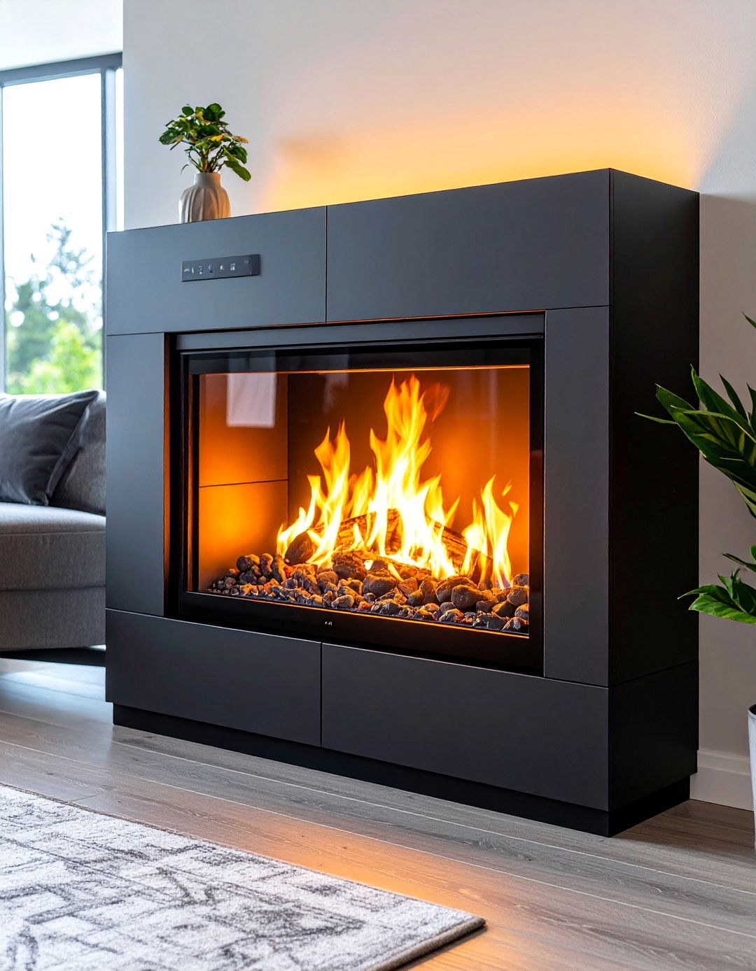 Electric Double Sided Fireplace for Modern Convenience - 25 Double-sided Fireplace Ideas