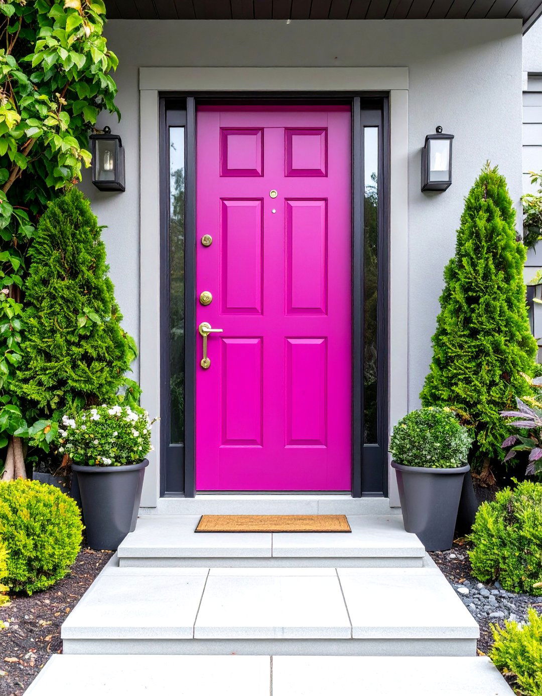 Electric Magenta Front Door - 25 Mid Century Front Door Colors