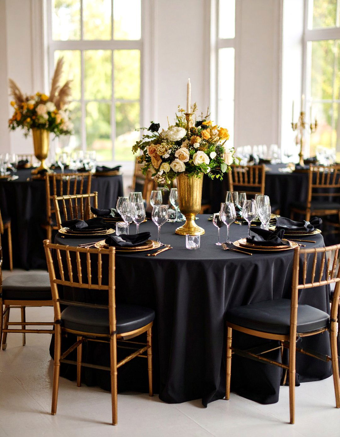 Elegant Black and Gold Formal Dinner - 25 Graduation Party Ideas