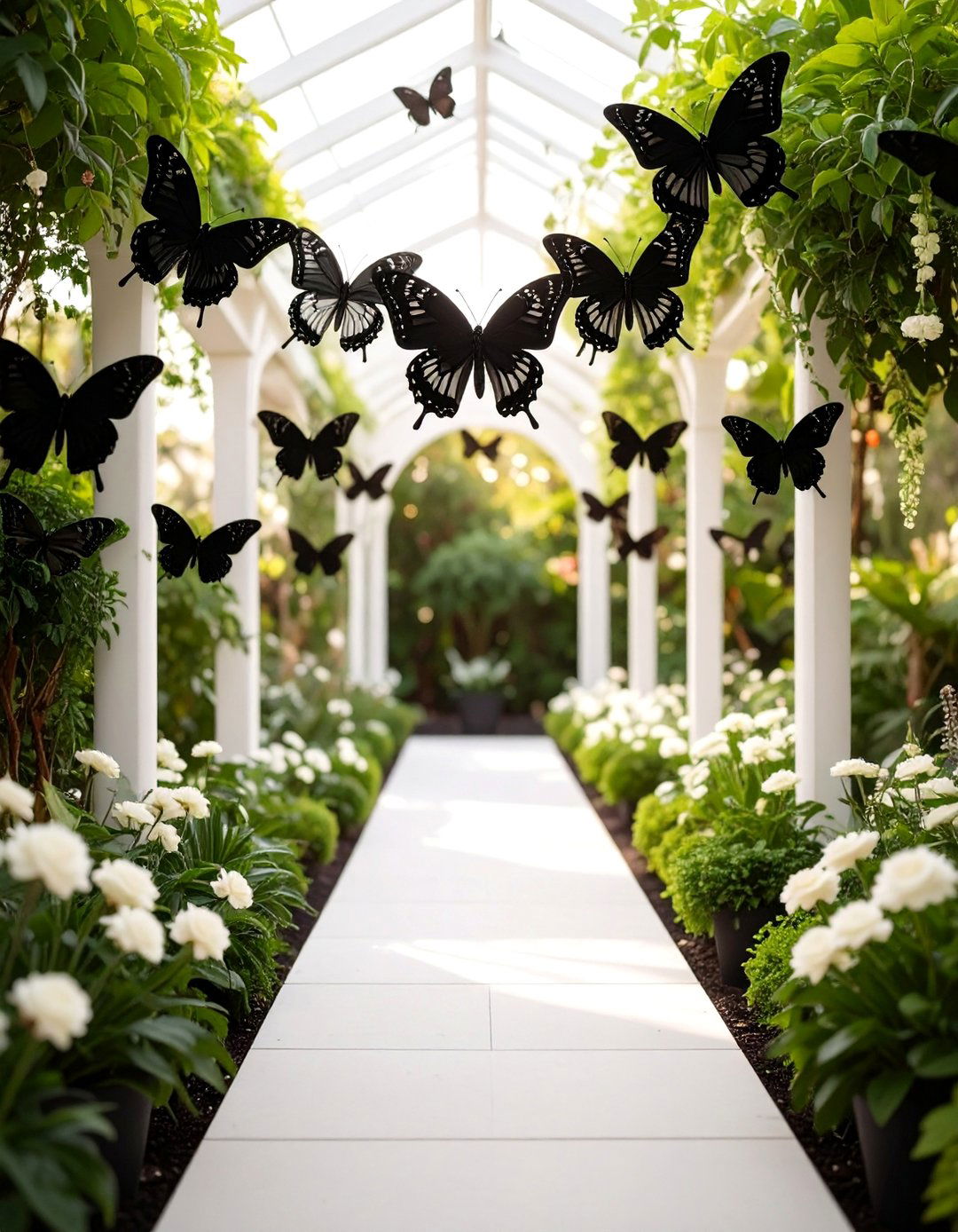 Elegant Black and White Butterfly Garden - 25 Black and White Wedding Ideas