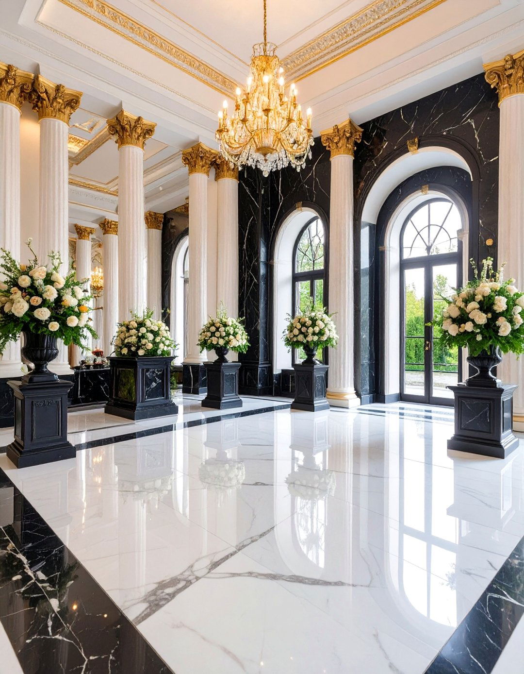 Elegant Black and White Marble Palace - 25 Black and White Wedding Ideas