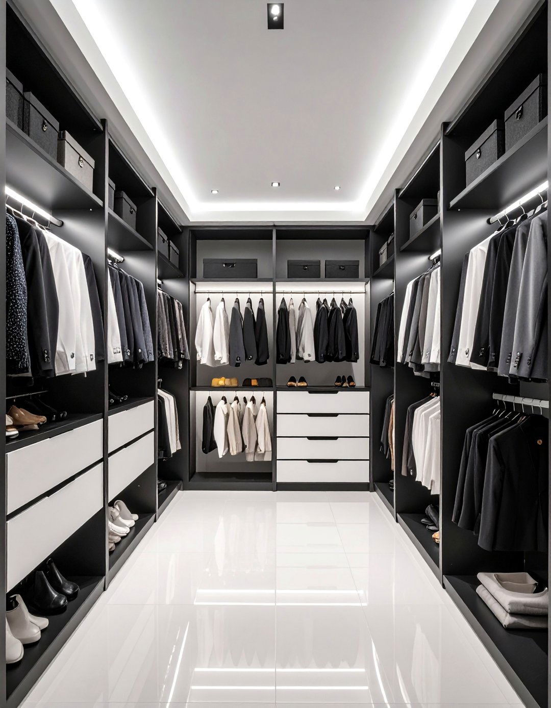 Elegant Black and White Sophistication - 25 Closet Wallpaper Ideas