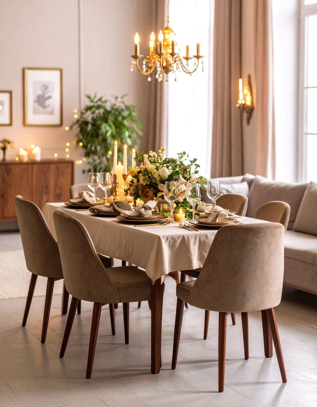 Elegant Brass Themed Dinner Party at Home - 25 21th Wedding Anniversary Ideas