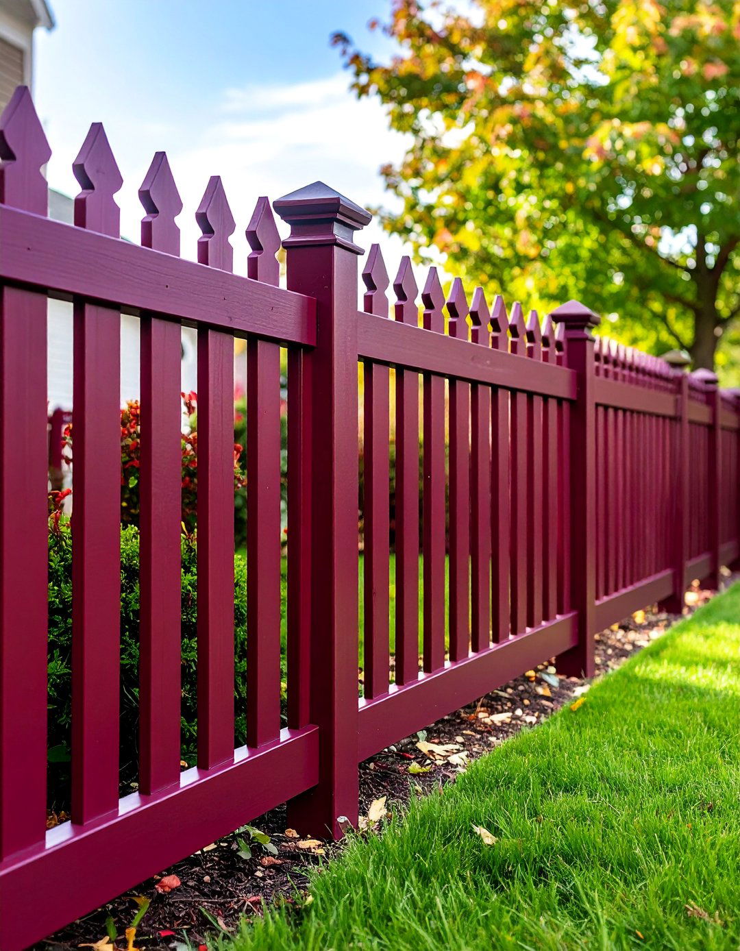 Elegant Burgundy Wine Traditional - 25 Fence Painting Ideas