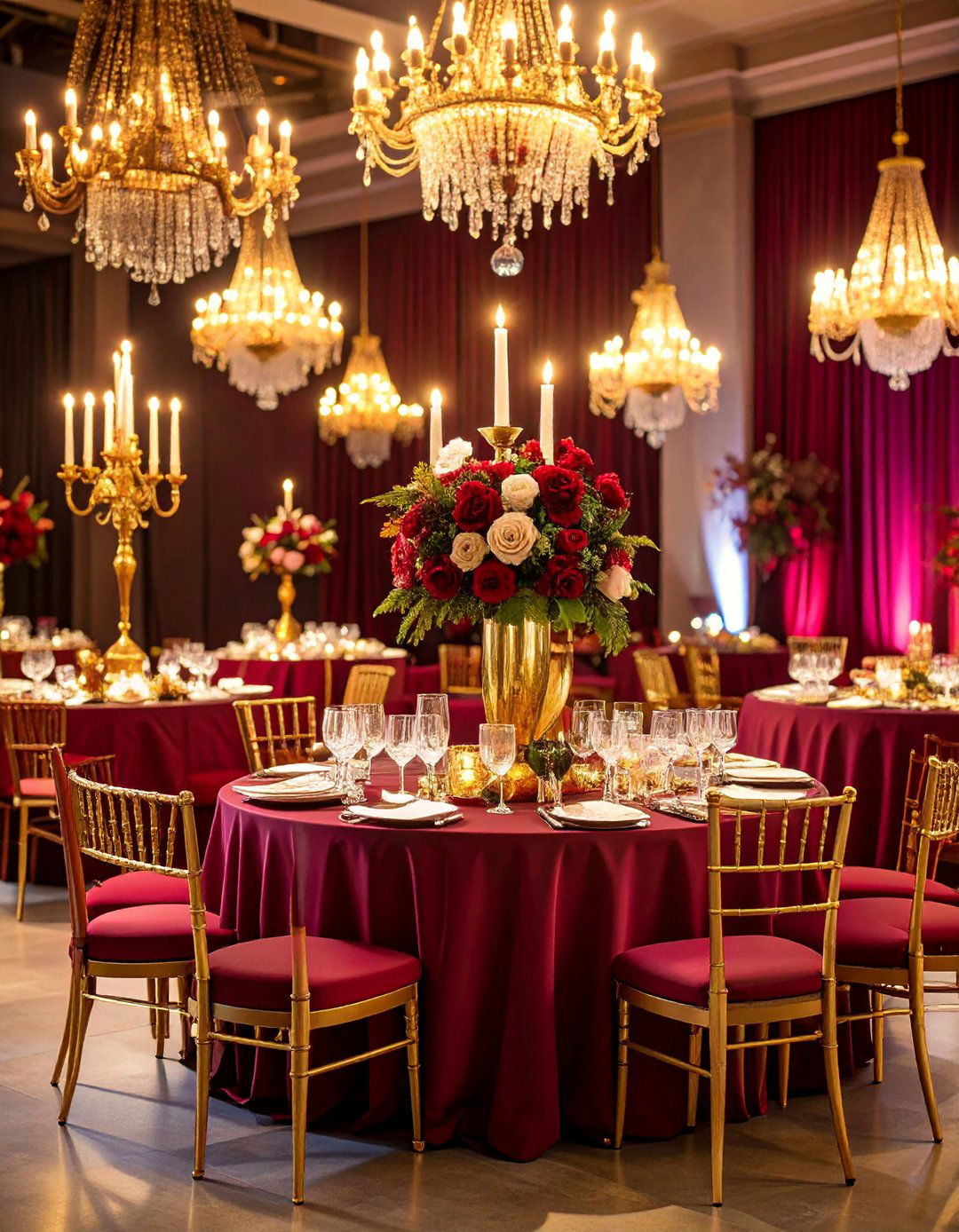 Elegant Burgundy and Gold Luxury Wedding - 25 Fall Wedding Décor Ideas