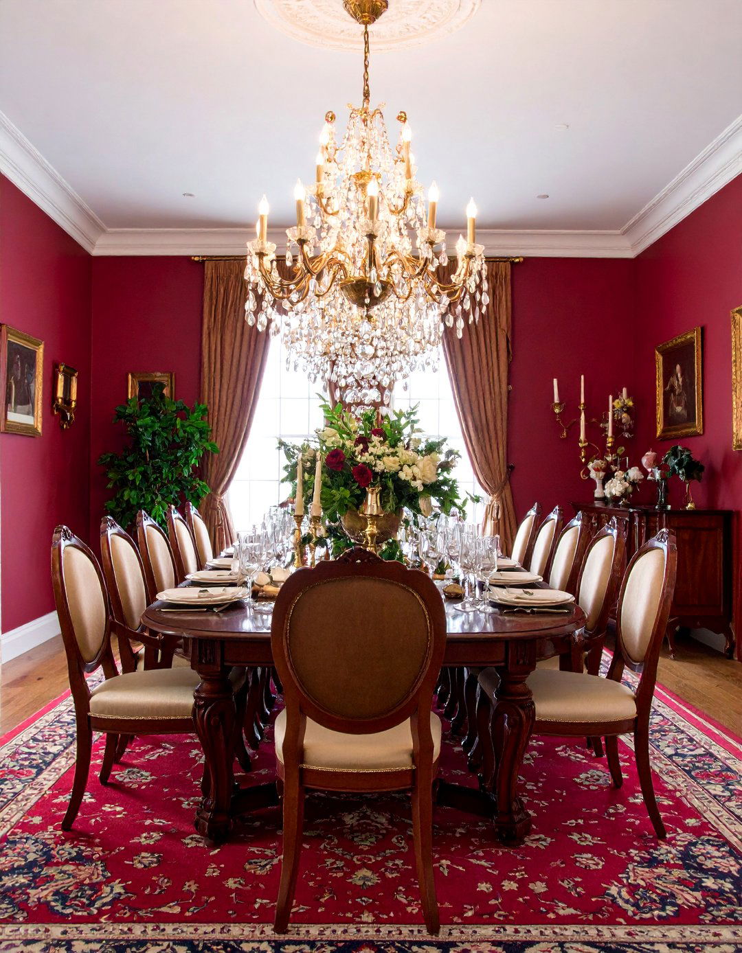 Elegant Craftsman Dining Room with Rich Mahogany and Formal Details - 25 Craftsman Dining Room Ideas