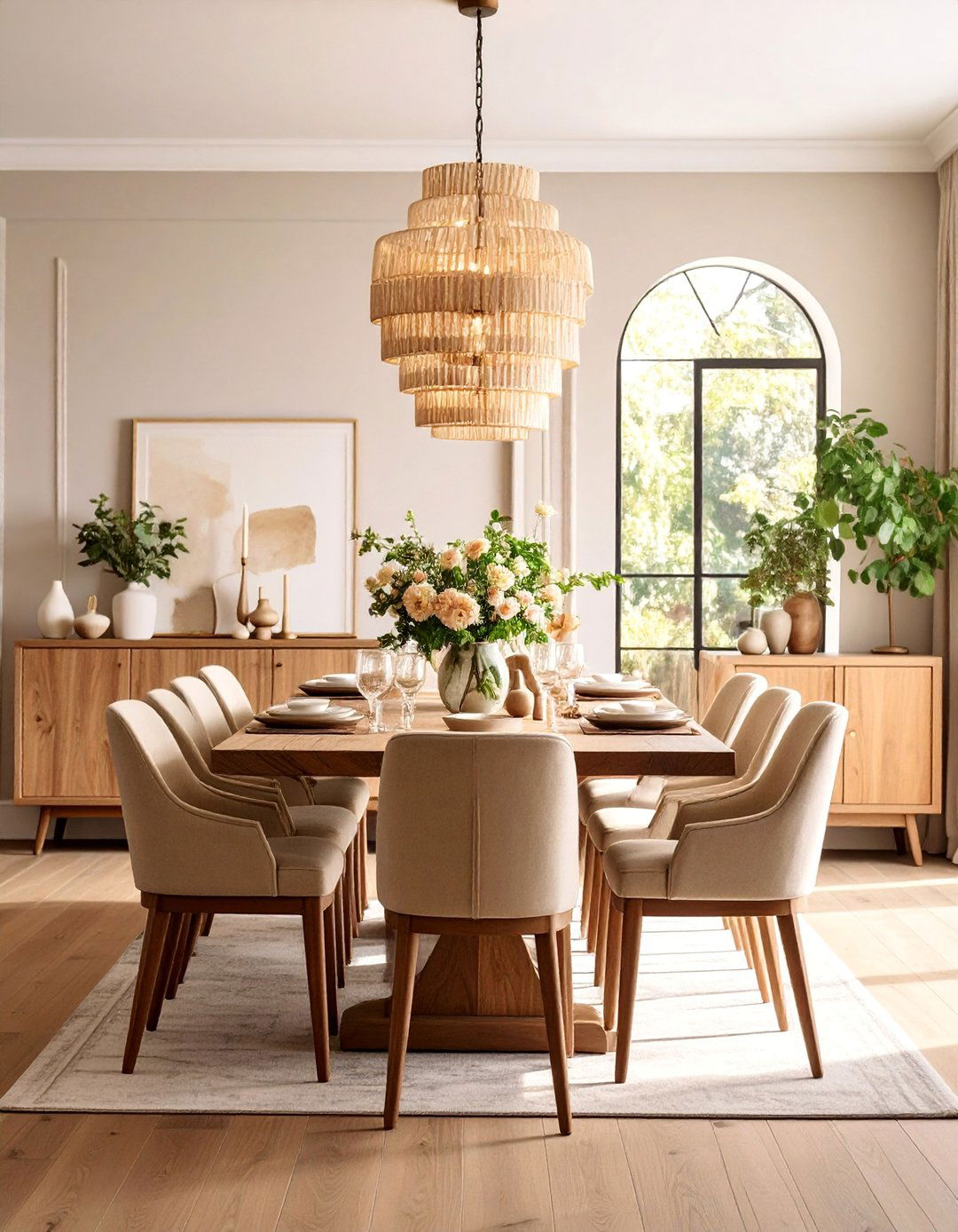Elegant Dining Room with Mixed Seating - 25 Transitional Interior Design Ideas