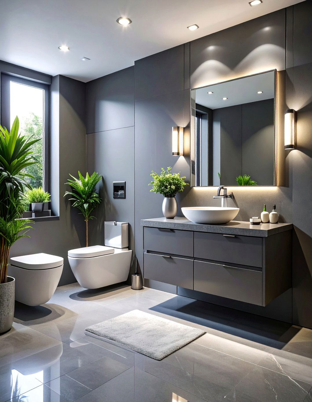 Elegant Gray and Silver Downstairs Toilet Theme - 25 Downstairs Toilet Ideas