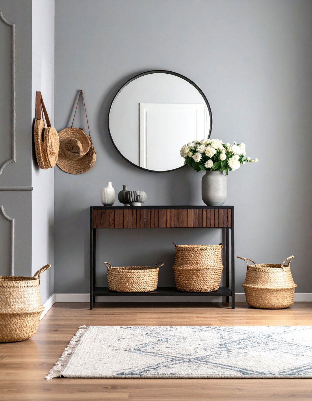 Elegant Greige Entryway with Statement Furniture - 25 Greige Interior Design Ideas