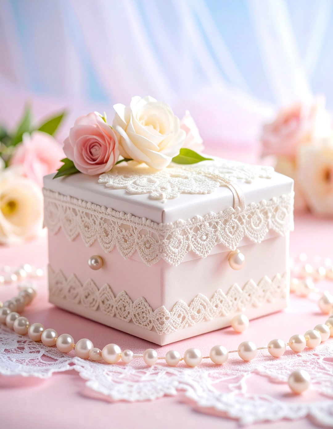 Elegant Lace Wedding Card Box Design - 25 Wedding Card Box Ideas