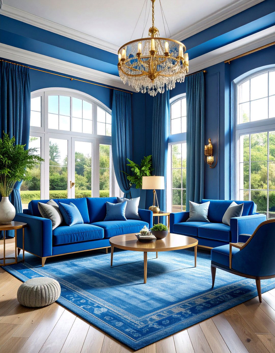 Elegant Lake House with Sophisticated Blue Color Palette - 25 Lake House Decorating Ideas