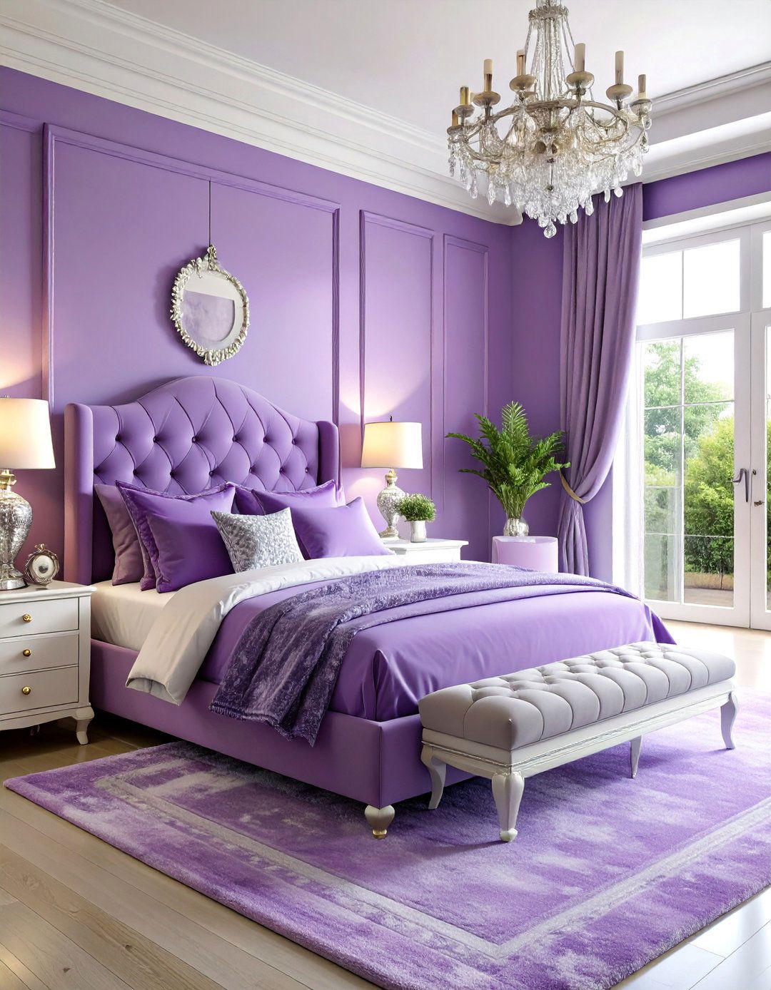 Elegant Purple Master Suite - 25 Monochromatic Color Schemes for Rooms