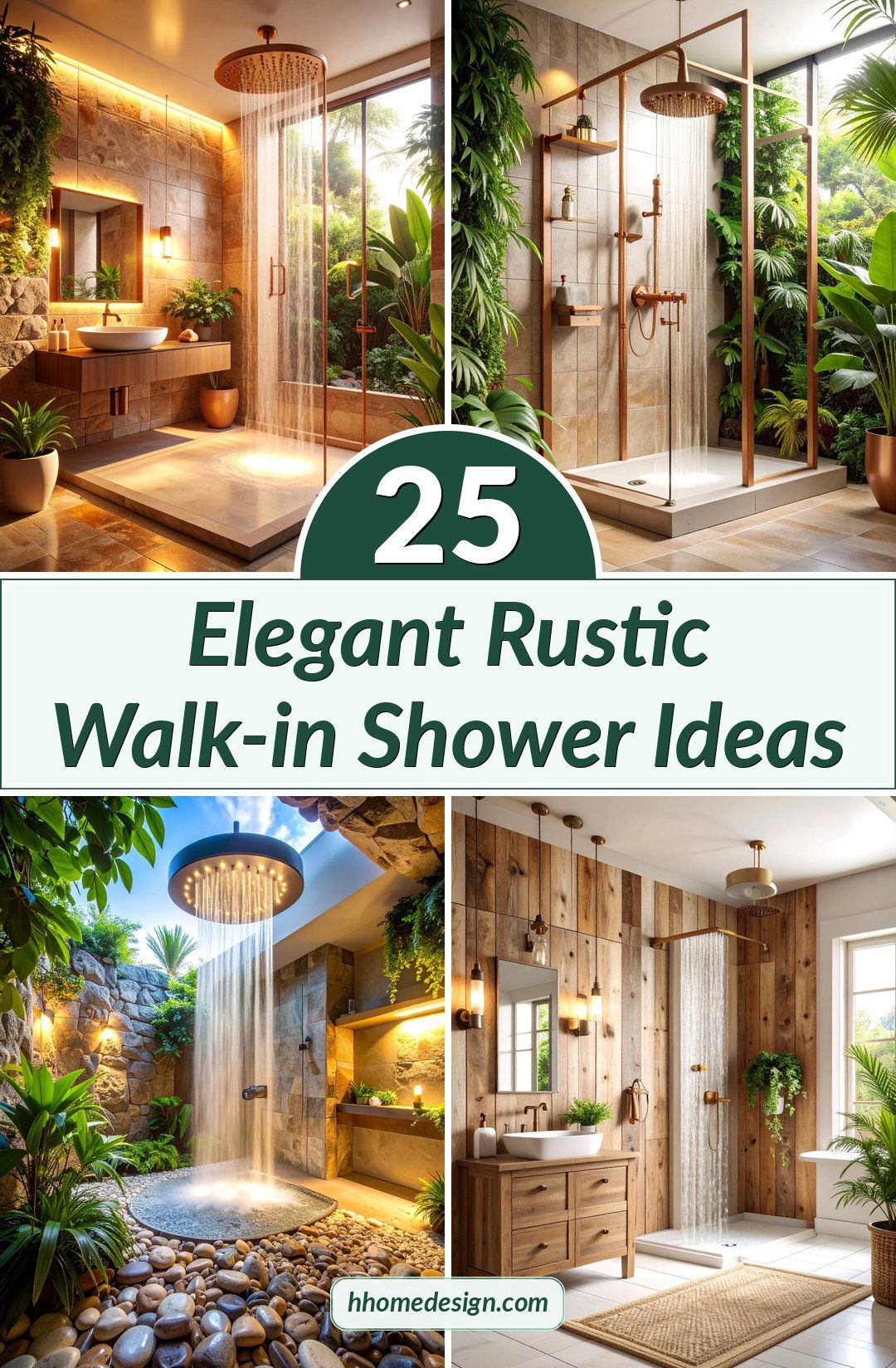 25 Elegant Rustic Walk-in Shower Ideas
