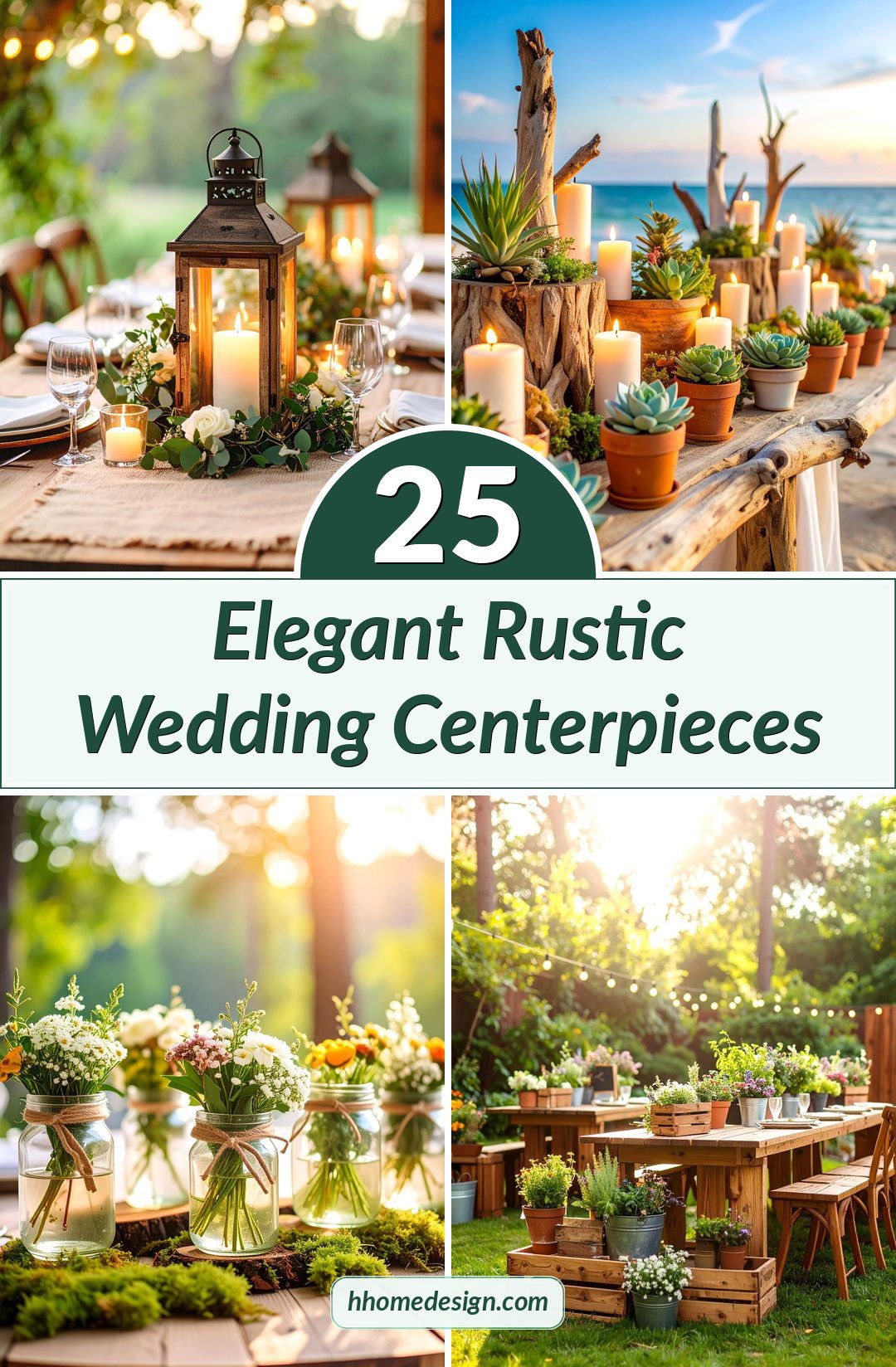 25 Elegant Rustic Wedding Centerpieces