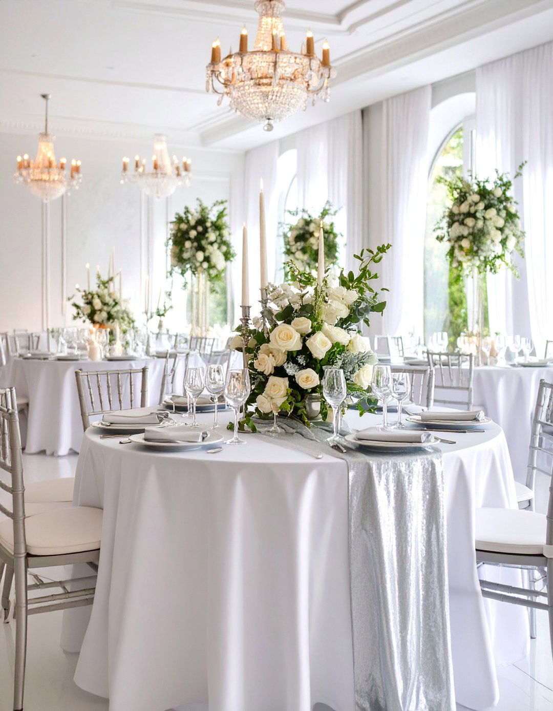 Elegant Silver and White Winter Wonderland - 25 Wedding Table Decoration Ideas