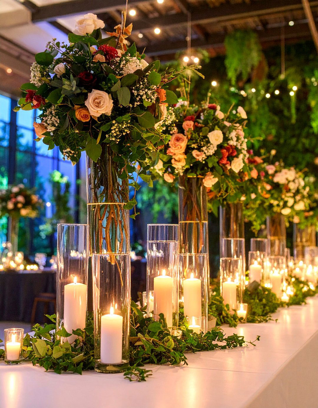 Elegant Tall Cascading Centerpiece - 25 Wedding Centerpiece Ideas